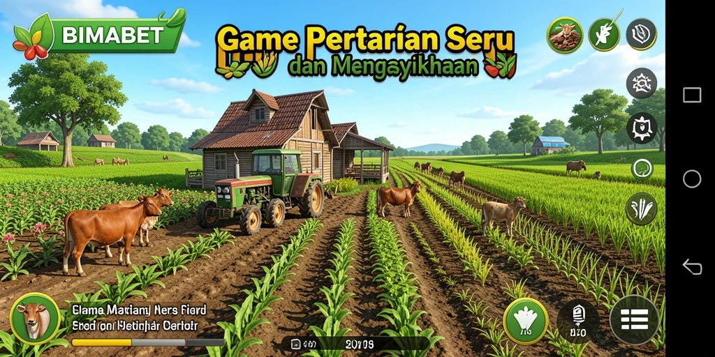 Tampilan gameplay seru di BIMABET dengan ladang subur.