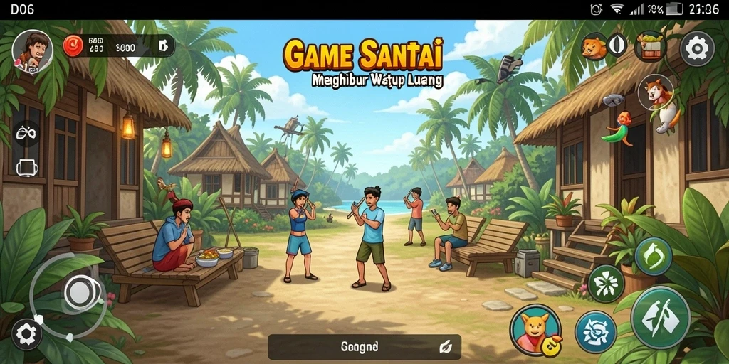 Screenshot gameplay D06 dengan karakter lucu dan tantangan seru.