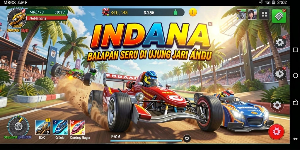 Gameplay Racing yang mendebarkan dan penuh tantangan di INDAAA.
