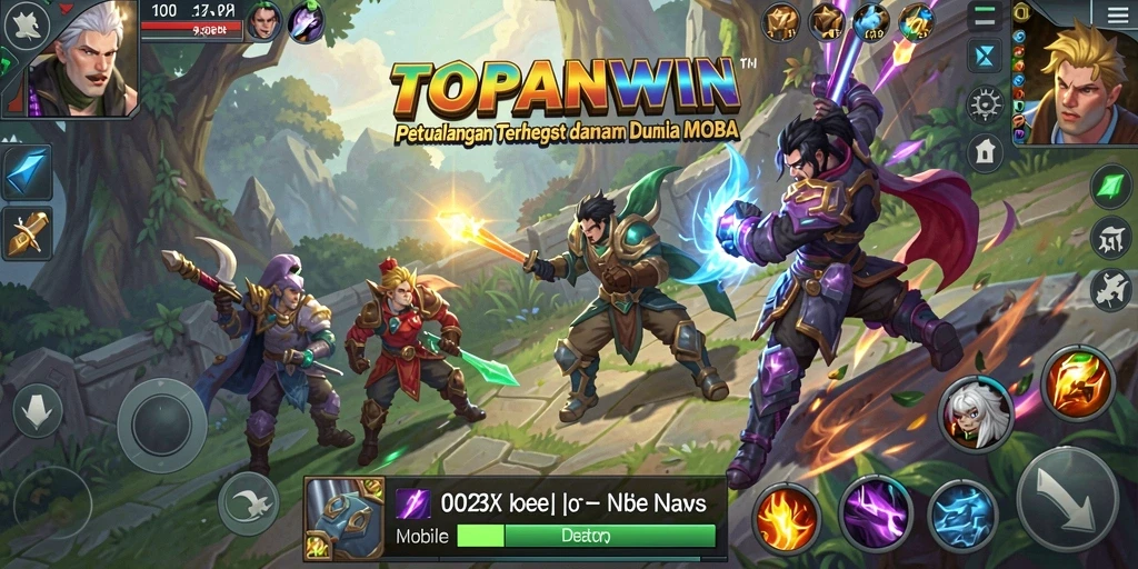 Tangkapan layar yang menampilkan aksi seru dalam game MOBA